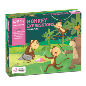 Chalk and Chuckles Monkey Expressions Preschool Feelings Magnetic Puzzle 