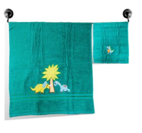 Little Jamun Premium Bath Cotton Towel - Dino World Print