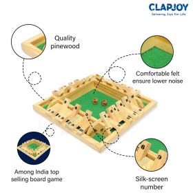 Clapjoy Shut The Box Wooden Dice Game for Kids age 5 years and above