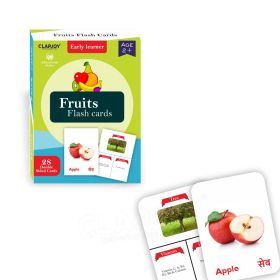 Clapjoy Fruits Double Sided Flash Cards for Kids | Easy & Fun Way of Learning| Return Gift for Kids Ages 2-6 Years Old Boys and Girls