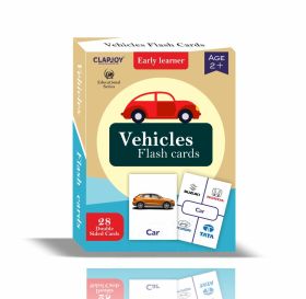 Clapjoy Vehicles Double Sided Flash Cards for Kids | Easy & Fun Way of Learning| Return Gift for Kids Ages 2-6 Years Old Boys and Girls