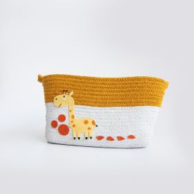 Yellow Doodle-Baby Giraffe - Cotton Rope Basket (Medium)