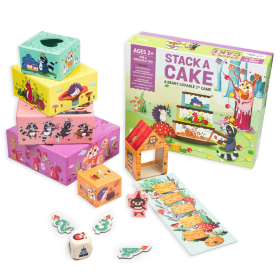 Chalk and Chuckles Stack a Cake, 3-6 Yrs, First Stacking Board Game, Roll and Play-Sing and Dance
