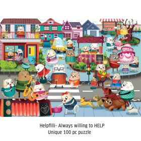 Chalk and Chuckles Helpfilli Cat 100 Piece Jigsaw Puzzle 