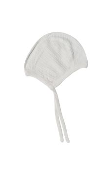 Mojopanda-White Cotton Knit Bonnet / Cap 