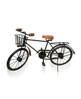 Desi Karigar Wood And Wrought Iron Cycle - Black And Brown (Miniature)