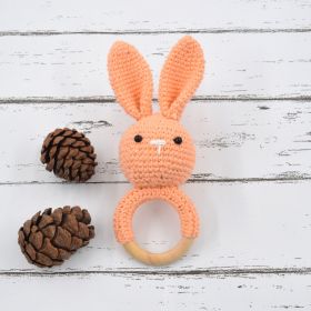 Love Crochet Art-Bunny Baby Gift Rattle Cum Soft Toys - Peach