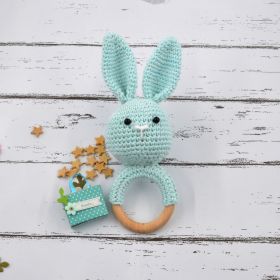 Love Crochet Art-Bunny Baby Gift Rattle Cum Soft Toys - Blue