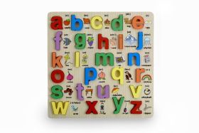 LazyToddler Alphabet Learning Board Toy - Ideal for Early Educational Learning for Kindergarten Toddlers & Preschools(3D Small Alphabet)