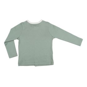ItsyBoo-FULL SLEEVE TSHIRT WITH BUTTONS SAGE GREEN