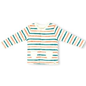 ItsyBoo-FULL SLEEVE TSHIRT WITH BUTTONS STRIPE HYPE-New Born