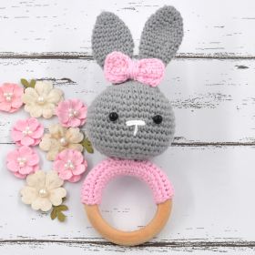 Love Crochet Art-Crochet Bunny Rattle - Gray