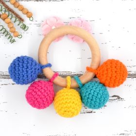 Love Crochet Art-Crochet Teething Colorful Rattle - Multicolor