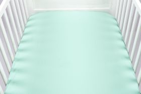 Blooming Buds-Fitted Crib/ Cot Sheet - Green Solid