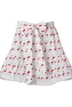 Masumi-Flamingo Motif - U frilled Skirt