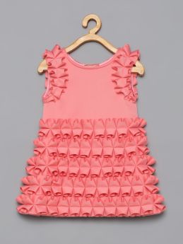 Tutus by Tutu-Blush Pink 3D Ruffle Dress