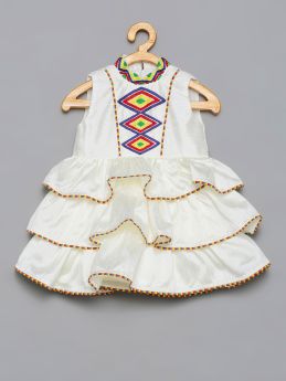 Tutus by Tutu-White Ruffle Tribal Dress-6-12 Months