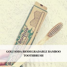 Goli Soda Bamboo Toothbrush - Bpa-Free, Vegan, Verified Non-Toxic - Adult