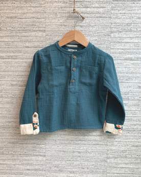 Earthytweens-Moody Blue Cotton Shirt