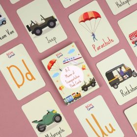 Kicks and Crawl- A-Z Means of Transport Flash cards