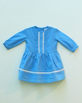 Earthytweens-Baby Blue Picnic Frock-0-3 Months