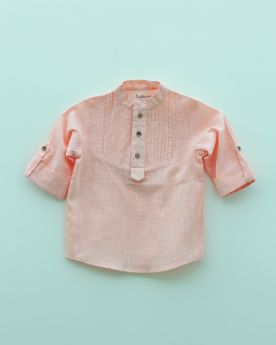 Earthytweens-Soft Rose-Hued Pintuck Shirt