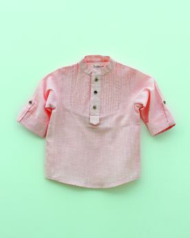 Earthytweens-Soft Rose-Hued Pintuck Shirt-1-2 Years