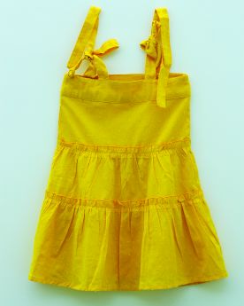 Earthytweens-Marigold Tie-Up Tier Dress-1-2 Years