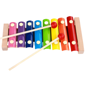 Lil Amigos Nest Children's Musical Instruments Set - Non-Toxic Percussion Kit with Metal & Wooden Xylophones, 8-Note Xylophone, Harmonica, and Safe Mallets 2+ Years