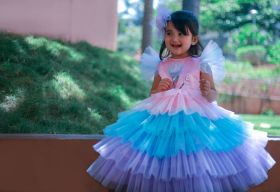 Tutus by Tutu-Ice Cream Candy multi color theme party gown-6-12 Months