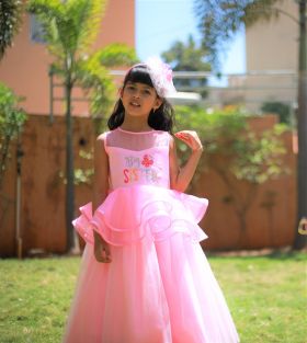 Tutus by Tutu-Little Sister Pink Ruffle Gown
