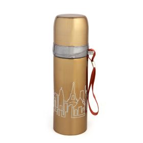Baby Moo World Traveller Gold 600 ml Stainless Steel Flask-2040-4-GOLD
