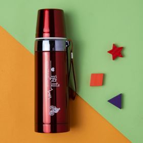 Baby Moo World Traveller Metallic Red 600 ml Stainless Steel Flask - 2040-4-RED