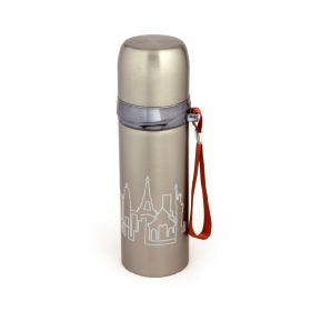 Baby Moo World Traveller Silver 600 ml Stainless Steel Flask-2040-4-SILVER