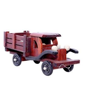 Desi Karigar Vintage Wooden Truck Showpiece - Brown
