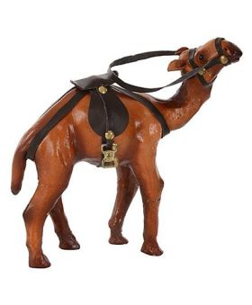 Desi Karigar Leather Camel Showpiece - Brown