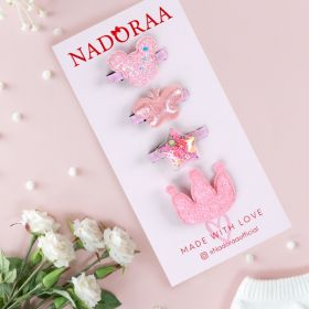 Kicks & Crawl-Nadoraa- Butterfly Baby Pink Hairclips- 4 Pack