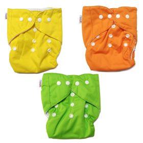 Bumtail by Lil Amigos Nest - Washable & Reusable Solid Pocket Cloth Diapers with Inserts - Pack of 3