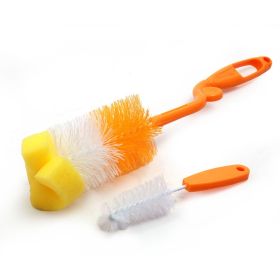 Baby Moo Twist And Turn Orange Bottle And Nipple Cleaning Brush Set of 2