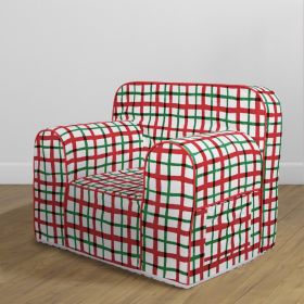 Role Play Kids-Role Play Comfy Sofa- Hand drawn check red and green