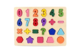 LazyToddler Educational Wooden Number and Shape Board for Kids