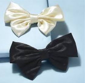 A Tiny Moppet-Satin Bow Barrette B&amp;W | Count 2 - ATM-0100