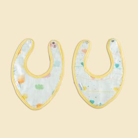 TINY SNOOZE-Organic Bandana Bibs (Set of 2)- Lost in Thoughts