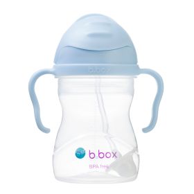 b.box Weighted Straw Sippy Cup 240ml - Bubblegum Light Blue 