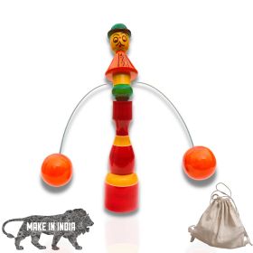GIFT EQUALS LOVE LLP-Wooden Handicrafted Art Balance Man Psychology Toy for Kids Vegetable Colored safe