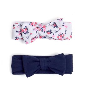 Baby Moo Dressy Blue And Floral White 2 Pk Headband Set - 58581-BLUWHI