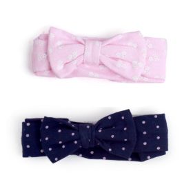 Baby Moo Polka Dot Pink And Blue 2 Pk Headband Set - 58581-PNKBLU