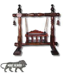 GIFT EQUALS LOVE LLP-ROSE WOODEN HANDICRAFTED CRADLE (TRADITIONAL)
