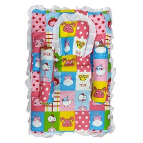 Love Baby 4pc Bedding set for new born baby with Tigar and Giraffe print by Love Baby  - 647 Pink P8