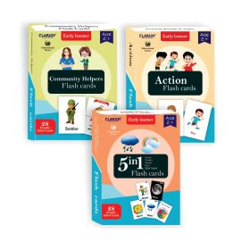 Clapjoy Double Sided Flash Cards for Kids (Z3-Community Helper, Action & 5in1)

